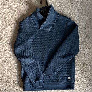 Marine Layer Quilted Navy Mockneck